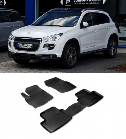 Covorase Auto - Covorase cauciuc tip tavita PEUGEOT 4008 2012-2017 (5 bucati) (82186) - SEINTEX 100910