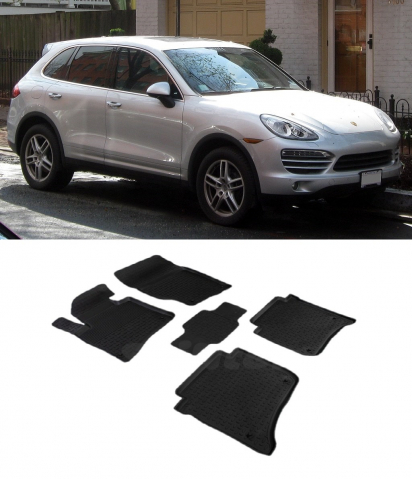 Covorase Auto - Covorase cauciuc tip tavita PORSCHE Cayenne II 2010-2018 (5 bucati) (82716) - SEINTEX 100910