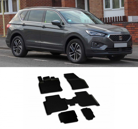 Covorase tip tavita bordura 3 cm - Covorase cauciuc tip tavita SEAT Tarraco 2018-prezent (5/7 locuri) (5 bucati) (88479) - SEINTEX 100910