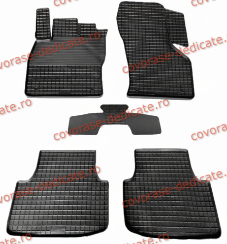 Covorase tip tavita bordura 3 cm - Covorase SKODA Octavia III 2013-2019 (5 bucati) - tip tavita - GRID SEINTEX - 100% cauciuc
