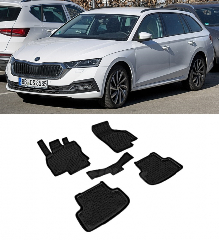 Covorase cauciuc tip tavita SKODA Octavia IV 2019-prezent (5 bucati) (84907) - SEINTEX 100910