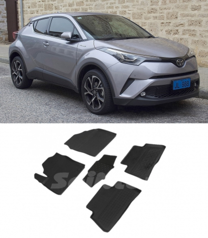 Covorase tip tavita bordura 3 cm - Covorase cauciuc tip tavita TOYOTA C-HR I 2016-2023 (5 bucati) (90235) - SEINTEX 100910
