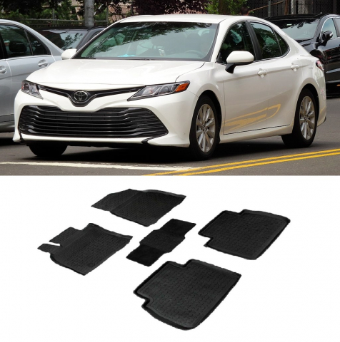 Covorase tip tavita bordura 3 cm - Covorase cauciuc tip tavita TOYOTA Camry (XV70) 2017-prezent (5 bucati) (89258) - SEINTEX 100910