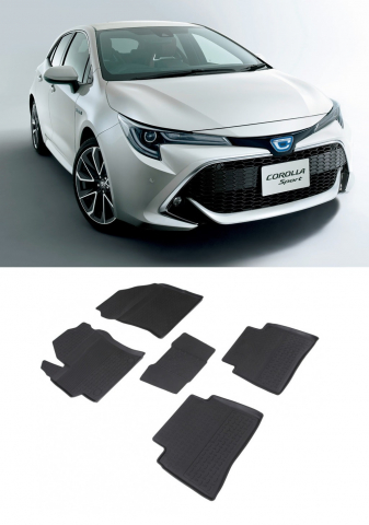 Covorase tip tavita bordura 3 cm - Covorase cauciuc tip tavita TOYOTA Corolla XII (E210) 2018-prezent Sedan / Combi (5 bucati) (91691) - SEINTEX 100910