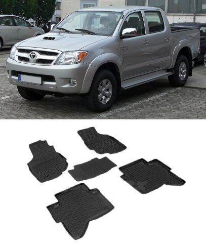 Covorase Auto - Covorase cauciuc tip tavita TOYOTA Hilux VII 2004-2015 (5 bucati) (83398) - SEINTEX 100910
