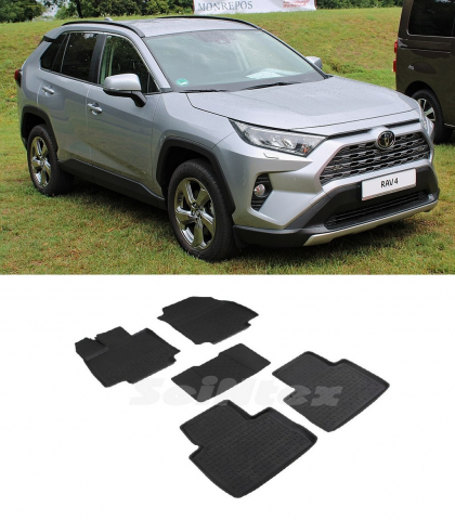Covorase tip tavita bordura 3 cm - Covorase cauciuc tip tavita TOYOTA Rav 4 (XA50) 2018-prezent (5 bucati) (92946) - SEINTEX 100910
