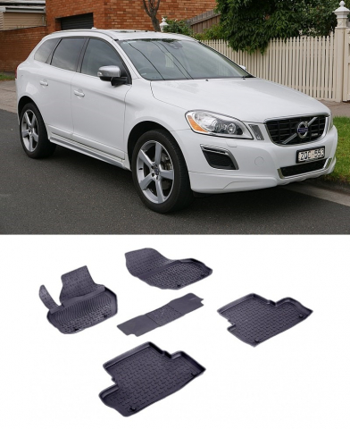Covorase tip tavita bordura 3 cm - Covorase cauciuc tip tavita VOLVO XC60 I 2008-2016 (5 bucati) (85086) - SEINTEX 100910