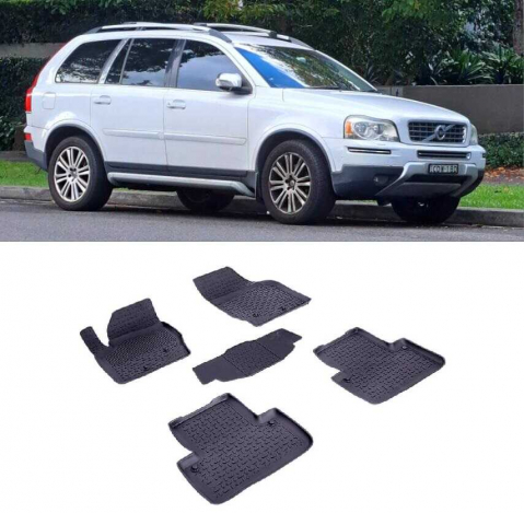 Covorase tip tavita bordura 3 cm - Covorase cauciuc tip tavita VOLVO XC90 I 2002-2014 (5 bucati) (83789) - SEINTEX 100910