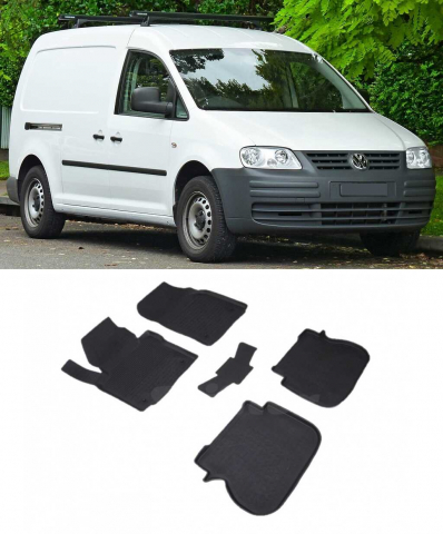 Covorase tip tavita bordura 3 cm - Covorase cauciuc tip tavita VW Caddy III 2003-2021 (5 bucati) (85621) - SEINTEX 100910