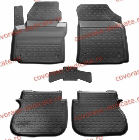 Covorase tip tavita bordura 3 cm - Covorase VW Caddy III 2003-2021 (5 bucati) - tip tavita - SEINTEX - 100% cauciuc