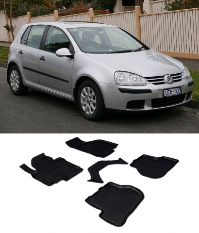 Covorase cauciuc tip tavita VW Golf V 2003-2009 (5 bucati) (82293) - SEINTEX 100910