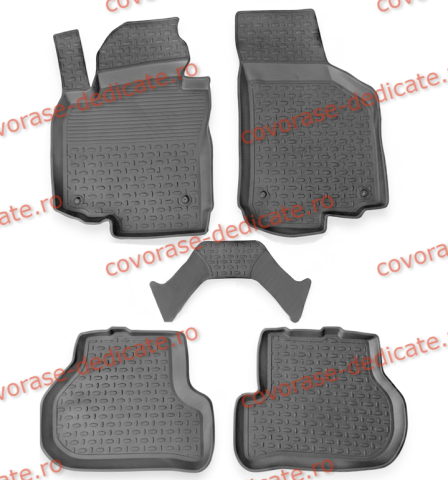 Covorase tip tavita bordura 3 cm - Covorase VW Jetta V 2005-2010 (5 bucati) - tip tavita - SEINTEX - 100% cauciuc