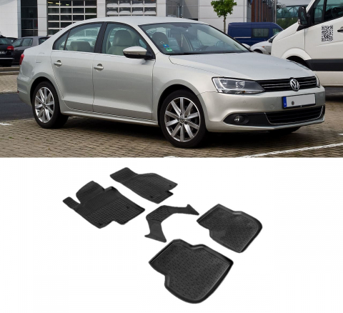 Covorase tip tavita bordura 3 cm - Covorase cauciuc tip tavita VW Jetta VI 2010-2018 (5 bucati) (82571) - SEINTEX 100910