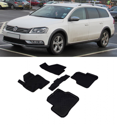 Covorase tip tavita bordura 3 cm - Covorase cauciuc tip tavita VW Passat B7 2011-2015 Alltrack (5 bucati) (82715) - SEINTEX 100910