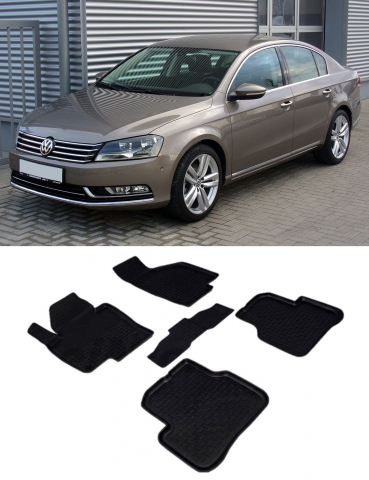 Covorase tip tavita bordura 3 cm - Covorase cauciuc tip tavita VW Passat B7 2010-2015 (5 bucati) (82715) - SEINTEX 100910