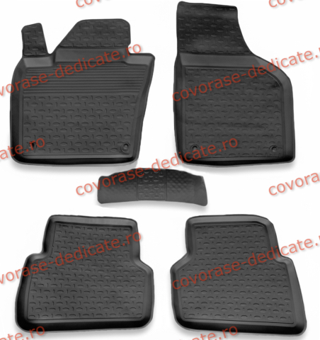 Covorase tip tavita bordura 3 cm - Covorase VW Tiguan I 2007-2016 (5 bucati) - tip tavita - SEINTEX - 100% cauciuc