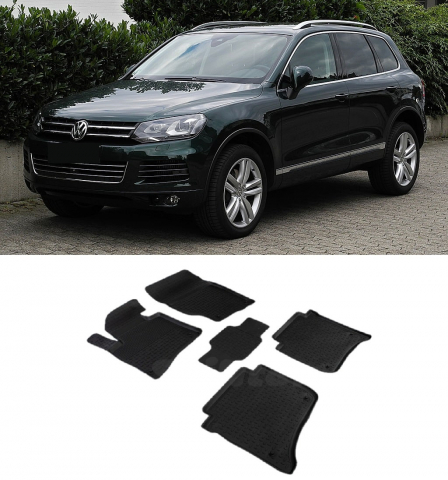Covorase Auto - Covorase cauciuc tip tavita VW Touareg II (7P) 2010-2018 (5 bucati) (82716) - SEINTEX 100910