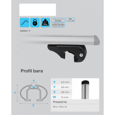 Set bare portbagaj cu cheie VW Caddy IV 2020-prezent - ALUMINIU - K100 - KVO 101437 [5]