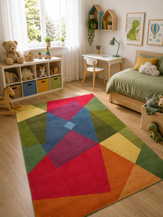 Covor Model Kolibri 11486-125, Multicolor, Inaltime Fir 9 mm, Antialergic, Polipropilena, Living, Dormitor, Sufragerie, Birou [1]