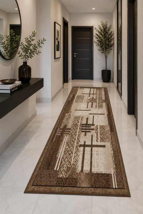 Covor Luna 1823-12 Maro Design Geometric Inaltime Fir 6 mm Grosime 7 mm Polipropilena Friese [4]