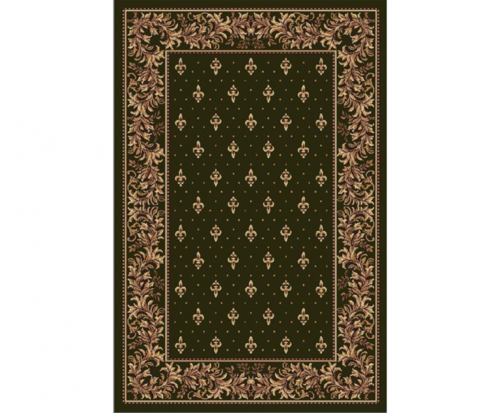 Covor Model Bisericesc Lotos 15033-310, Verde, Inaltime Fir 9 mm, Antialergic, Polipropilena, Manastire, Biserica, Altar, Naos, Pronaos, Capela, Chilie, Hol, Birou [1]