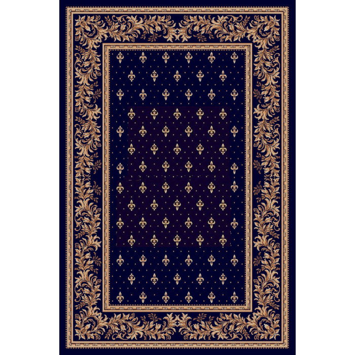 Covor Model Bisericesc Lotos 15033-810, Albastru, Inaltime Fir 9 mm, Antialergic, Polipropilena, Manastire, Biserica, Altar, Naos, Pronaos, Capela, Chilie, Hol, Birou [1]