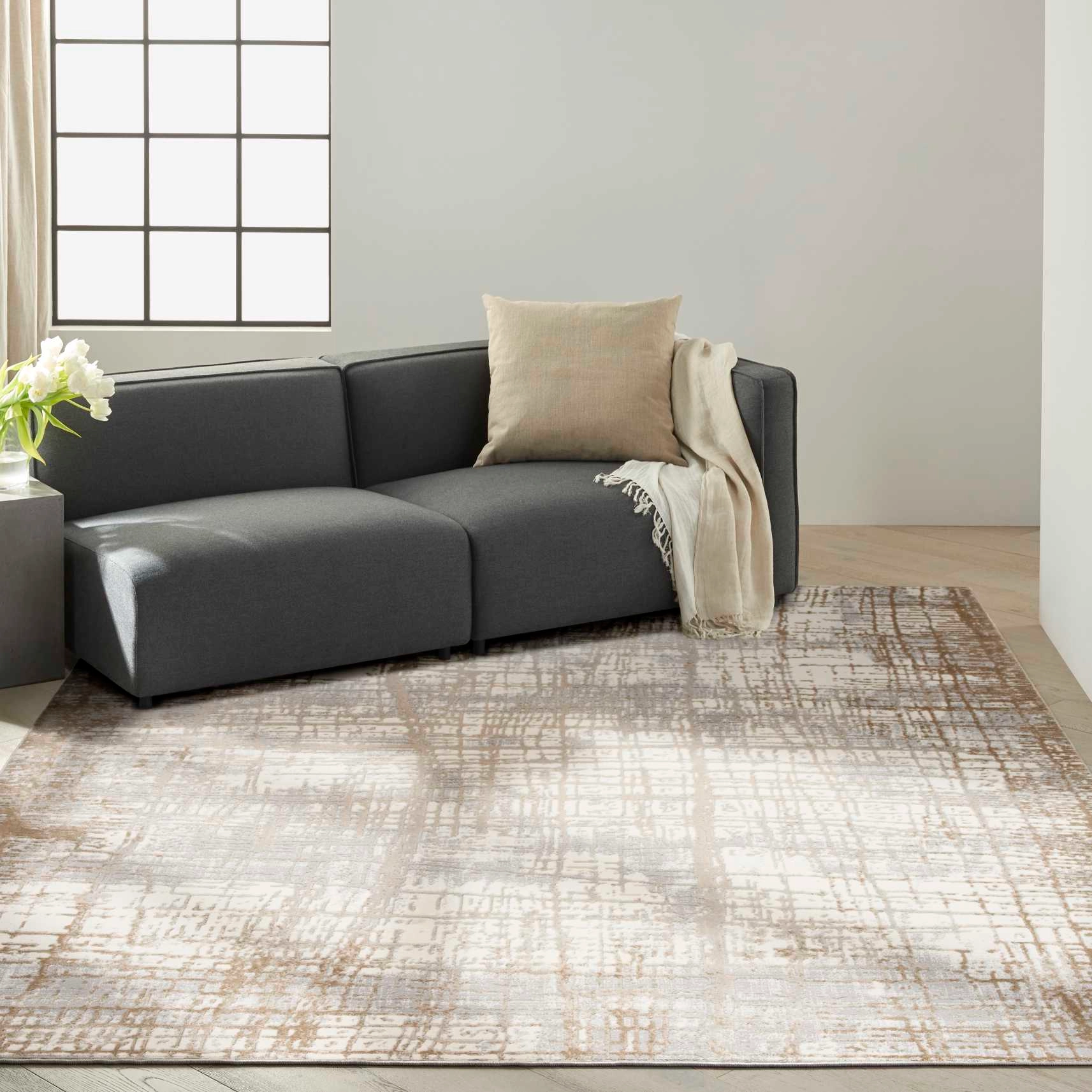 Covor Model Calvin Klein CK950, Crem, Bej, Gri, Modern, Ideal pentru Living, Dormitor, Birou, Sufragerie [2]