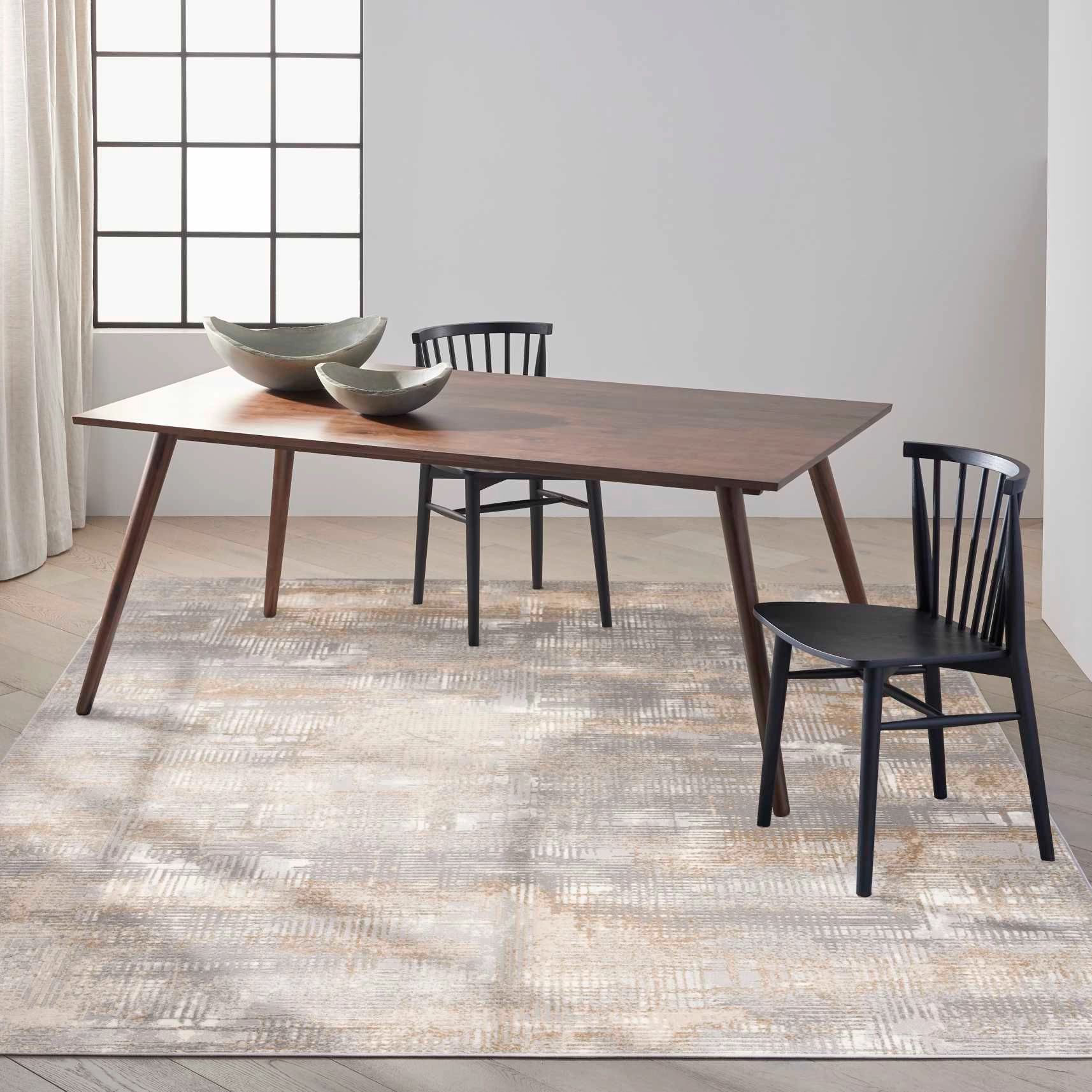 Covor Model Calvin Klein CK951, Gri, Bej, Modern, Ideal pentru Living, Dormitor, Birou, Sufragerie [2]