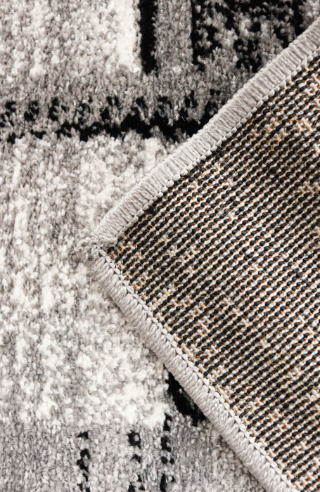 Covor Model Cappuccino 16009-90, Gri, Inaltime Fir 7 mm, Antialergic, Polipropilena, Living, Dormitor, Sufragerie, Birou [7]