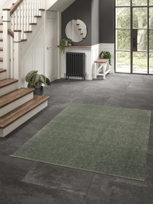 Covor Belgian Model Fargo 71501‑040, Verde, Inaltime Fir 7 mm, Antialergic, Polipropilena, Living, Dormitor, Sufragerie, Copii [10]