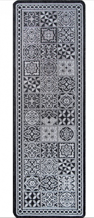 Covor Model Flex 19632‑80, Marime 75 x 200 cm, Gri, Inaltime Fir Tesatură plată, Antialergic, Polipropilena, Bucatarie [2]