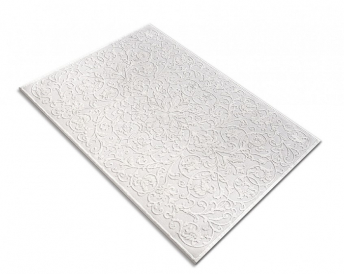 Covor Model Itea 42001‑101, Marime 78 x 150 cm, Alb, Inaltime Fir 10 mm, Antialergic, Polipropilena, Living, Dormitor [5]