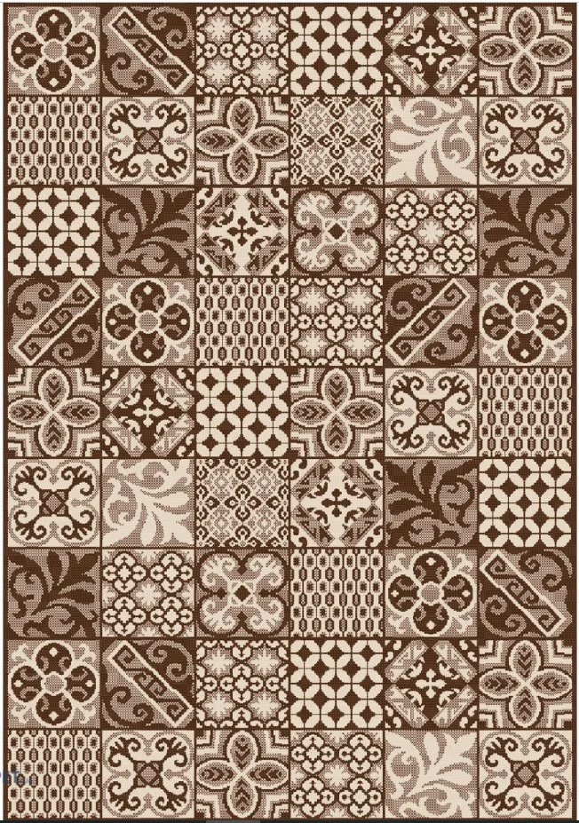 Covor Model Iuta Jeans 19114‑91, Maro, Inaltime Fir Tesatură plată, Antialergic, Polipropilena, Bucatarie, Hol, Balcon [2]