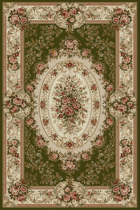 Covor Model Lotos 1529-310, Verde, Inaltime Fir 9 mm, Antialergic, Polipropilena, Living, Dormitor, Sufragerie, Birou [1]