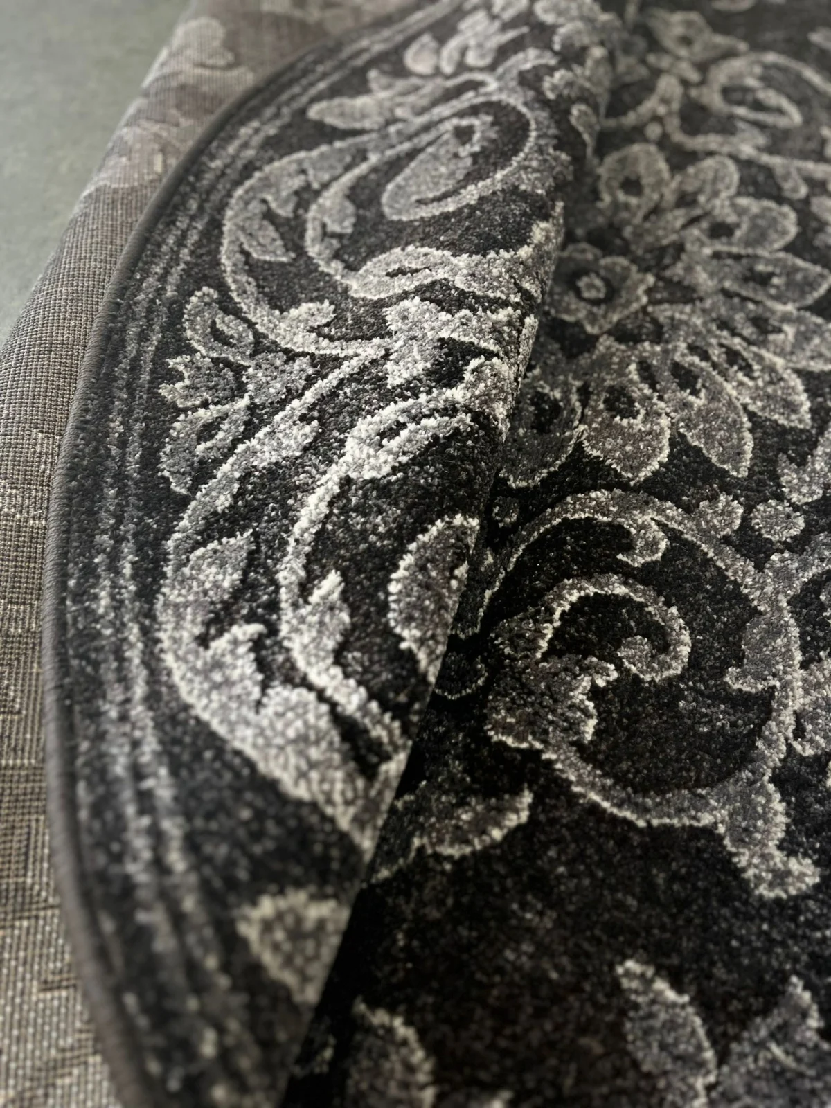 Covor oval Model Mira 24016-196, Gri, Inaltime Fir 6 mm, Antialergic, Polipropilena, Living, Dormitor, Sufragerie, Birou [5]