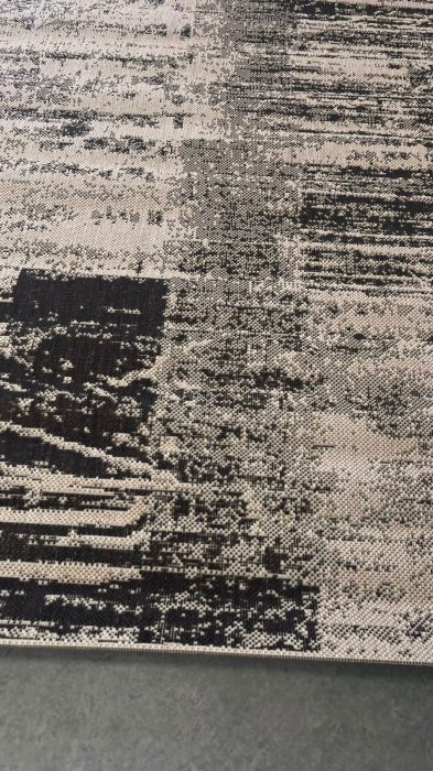 Covor Model Natura 19198‑19, Bej/Maro, Inaltime Fir Tesatură plată, Antialergic, Polipropilena, Bucatarie, Hol, Balcon [4]