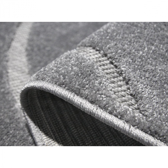 Covor Model Oksi 38012‑608, Gri, Inaltime Fir 6.5 mm, Antialergic, Polipropilena, Living, Dormitor, Sufragerie, Birou [4]