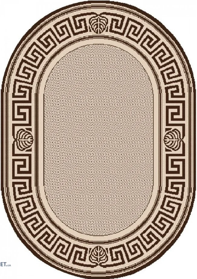 Covor Oval Bucatarie Tip Iuta, Model Natura 900-19, Crem, Maro, Antialergic, Polipropilena, Living, Terasa, Sufragerie, Birou [3]