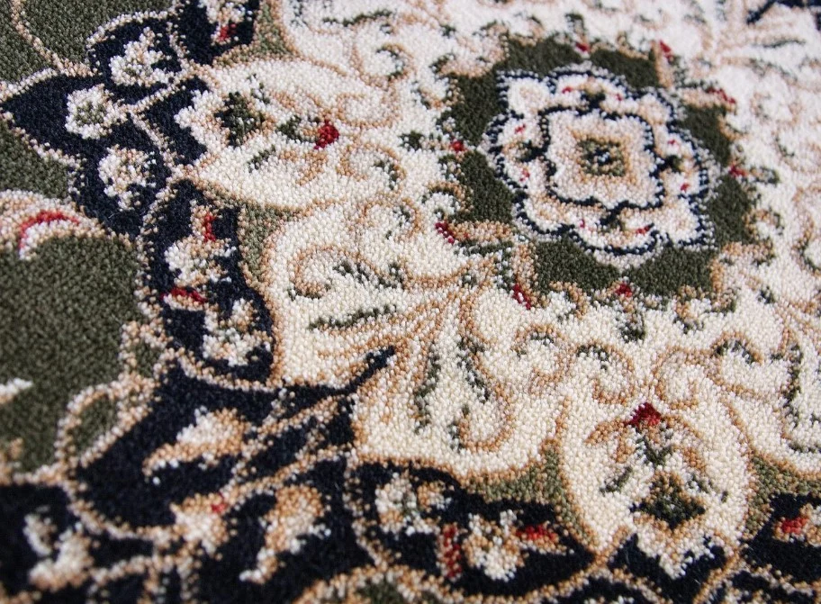 Covor Oval Model Lotos 523-310, Verde, Inaltime Fir 9 mm, Antialergic, Polipropilena, Living, Dormitor, Sufragerie, Birou [4]