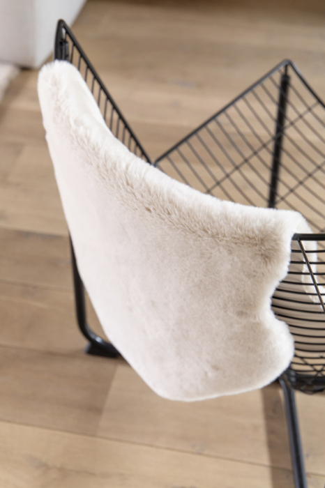 Covor Premium Belgian Model LOP 050 Shapes, Imitatie Blana Iepure, Crem, Marime 50 x 80 cm, Lungime Fir 23 mm, Poliester, Antialergic, Living, Dormitor, Sufragerie, Birou [10]