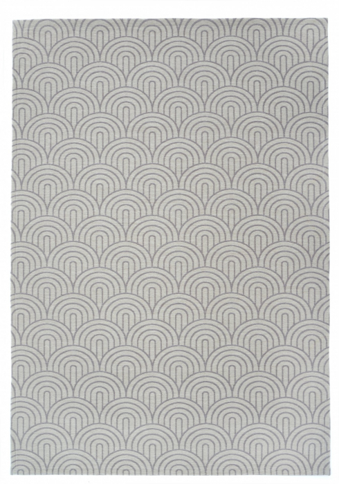 Covor Premium Model DYWAN ARCO GRAY, Gri, Tesatura Plata, Poliester, Bumbac, Antiderapant, Antialergic, Living, Dormitor, Sufragerie, Birou [1]