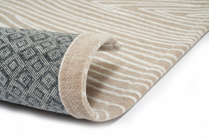 Covor Premium Model DYWAN ETNA BEIGE, Bej, Tesatura Plata, Poliester, Bumbac, Antiderapant, Antialergic, Living, Dormitor, Sufragerie, Birou [4]