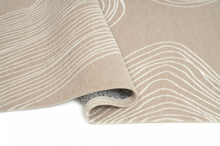 Covor Premium Model DYWAN ETNA BEIGE, Bej, Tesatura Plata, Poliester, Bumbac, Antiderapant, Antialergic, Living, Dormitor, Sufragerie, Birou [3]