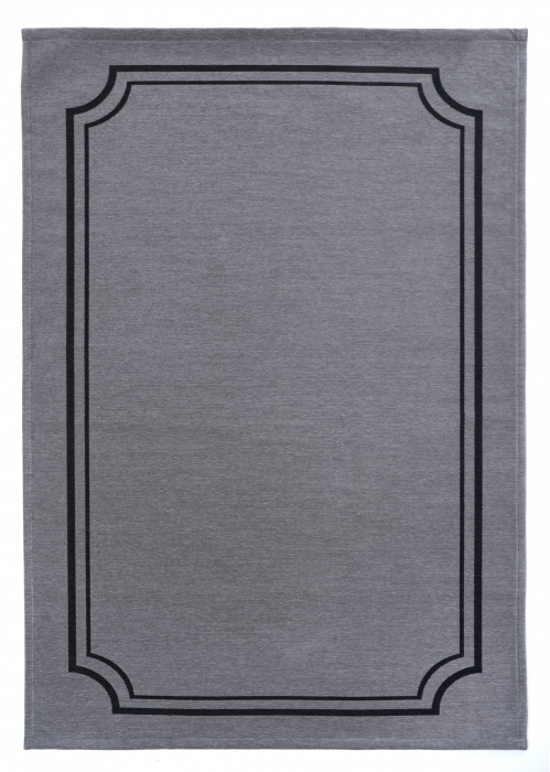 Covor Premium Model DYWAN MUSEO GRAY, Gri, Negru, Tesatura Plata, Poliester, Bumbac, Antiderapant, Antialergic, Living, Dormitor, Sufragerie, Birou [1]