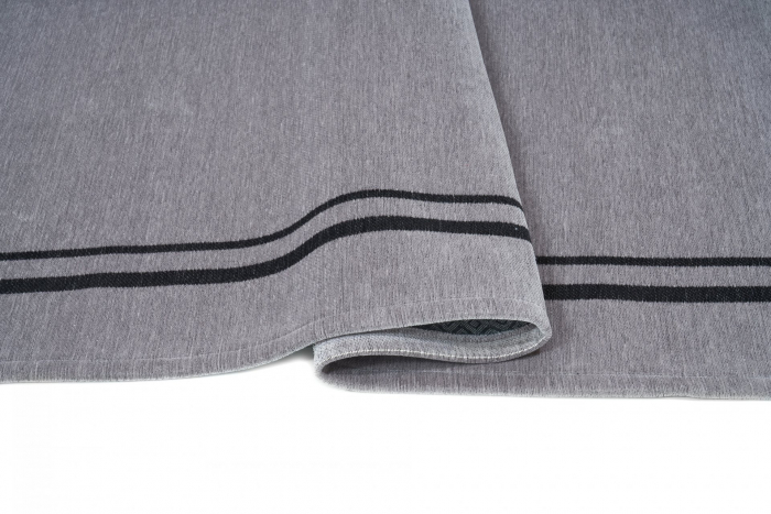Covor Premium Model DYWAN MUSEO GRAY, Gri, Negru, Tesatura Plata, Poliester, Bumbac, Antiderapant, Antialergic, Living, Dormitor, Sufragerie, Birou [3]