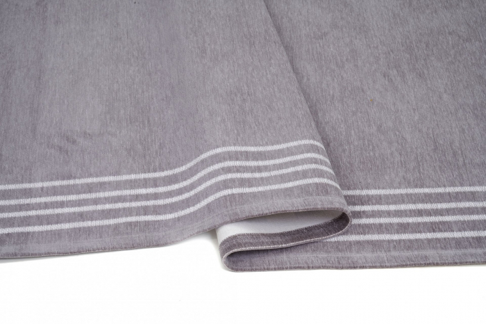 Covor Premium Model DYWAN ROYAL GREY, Gri, Alb, Tesatura Plata, Poliester, Bumbac, Antiderapant, Antialergic, Living, Dormitor, Sufragerie, Birou [2]