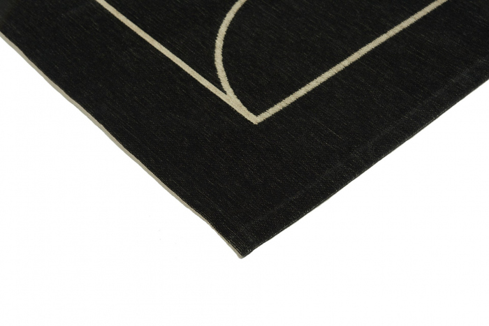 Covor Premium Model DYWAN SIGNET BLACK, Negru, Bej, Tesatura Plata, Poliester, Bumbac, Antiderapant, Antialergic, Living, Dormitor, Sufragerie, Birou [5]