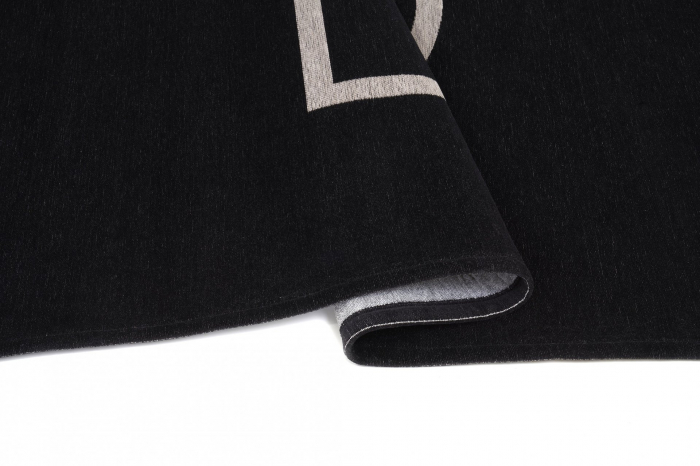 Covor Premium Model DYWAN SIGNUM BLACK, Negru, Gri, Tesatura Plata, Poliester, Bumbac, Antiderapant, Antialergic, Living, Dormitor, Sufragerie, Birou [2]