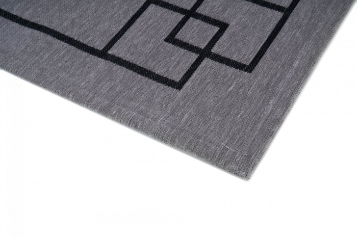 Covor Premium Model DYWAN SOHO GRAY, Gri, Negru, Tesatura Plata, Poliester, Bumbac, Antiderapant, Antialergic, Living, Dormitor, Sufragerie, Birou [4]