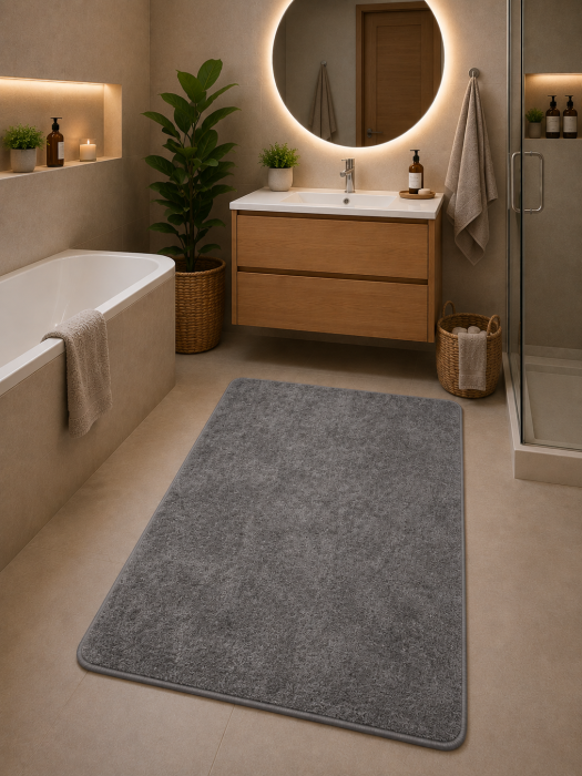 Covoras Antiderapant Universal WOOL 45 X 75 cm, Poliester, Gri [6]